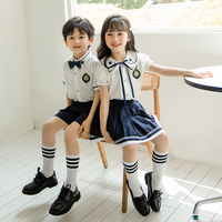 幼儿园园服夏装小学生校服儿童英伦风夏季纯棉短袖班服毕业照服装