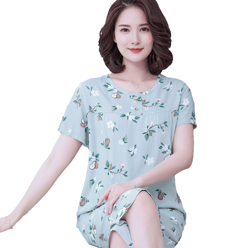 棉绸中老年可外穿居家服女士睡衣
