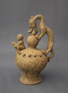 仿古风陶瓷越窑倒流壶家居装饰