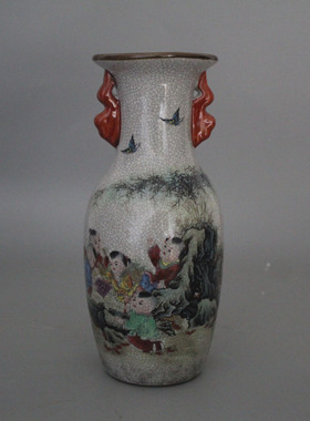 景德镇清乾隆粉彩人物古董古玩