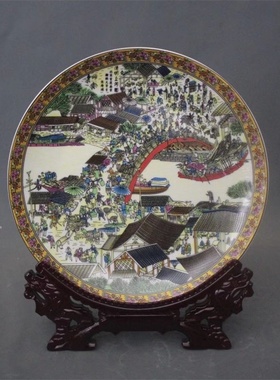 粉彩清明上河图仿古风家居装饰