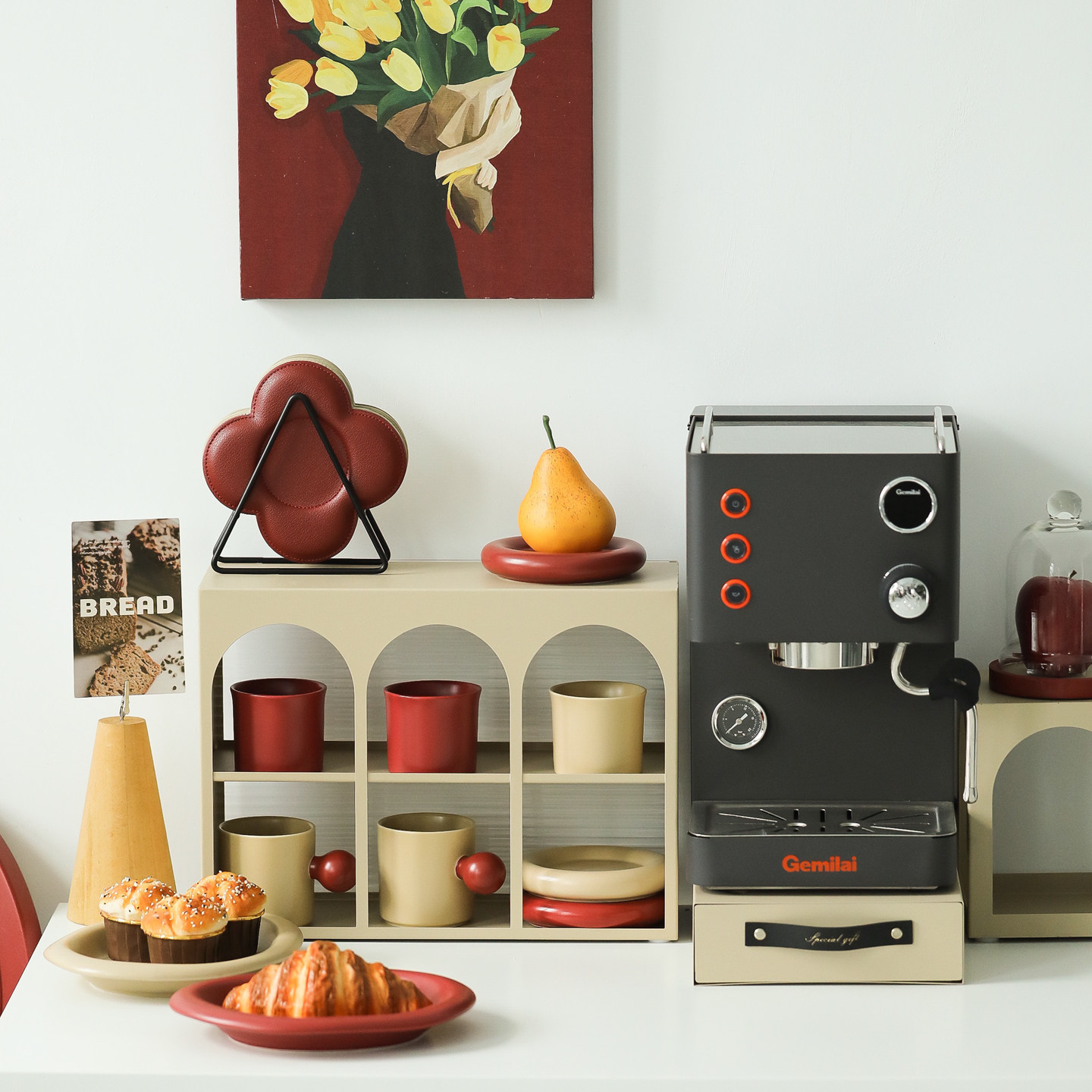 居家咖啡角布置咖啡杯收纳架 高颜值桌面置物架 家饰软装搭配套装