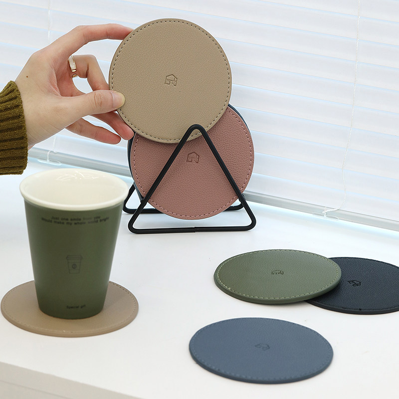 莫兰迪色调皮质杯垫 ins风加厚皮革餐垫北欧风格隔热垫复古茶杯垫,餐饮具,杯垫,淘宝优惠券,粉丝福利购,淘宝优惠卷