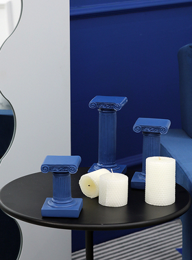 莫兰迪色桌面摆件罗马柱造型