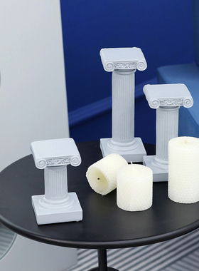 冷色调桌面摆件罗马柱装饰道具