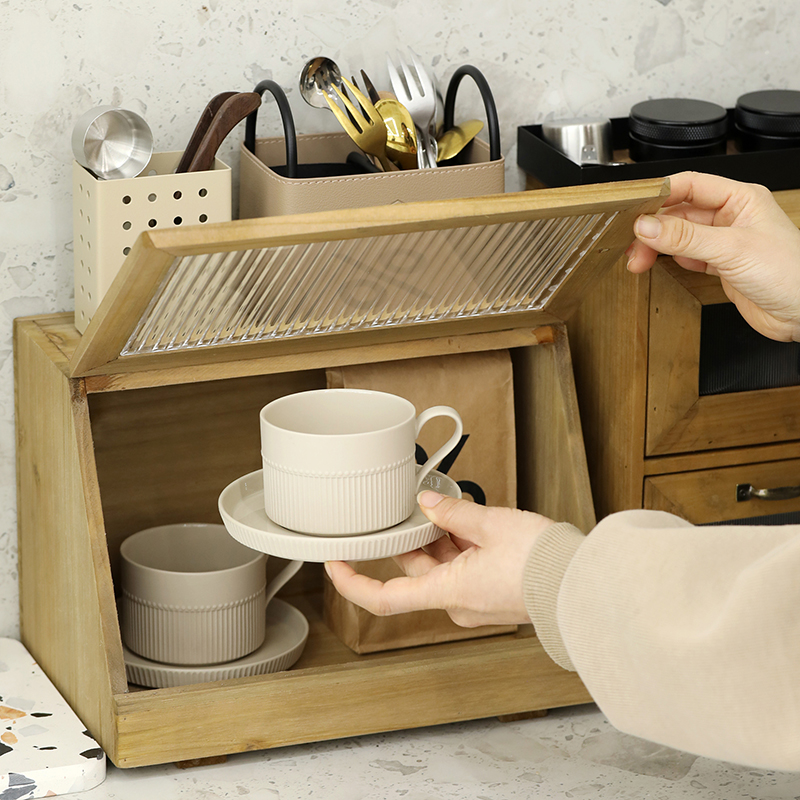 北欧风木质收纳箱亚克力板杂物箱