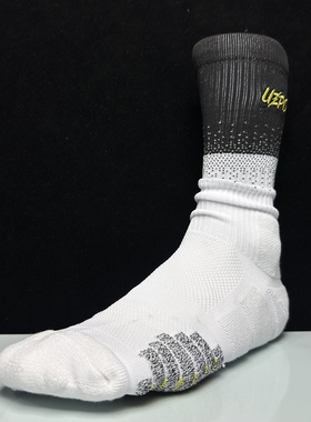 UZPO 柚魄篮球袜毛巾底专业运动袜男女款长筒高筒老鹰队黑金渐变