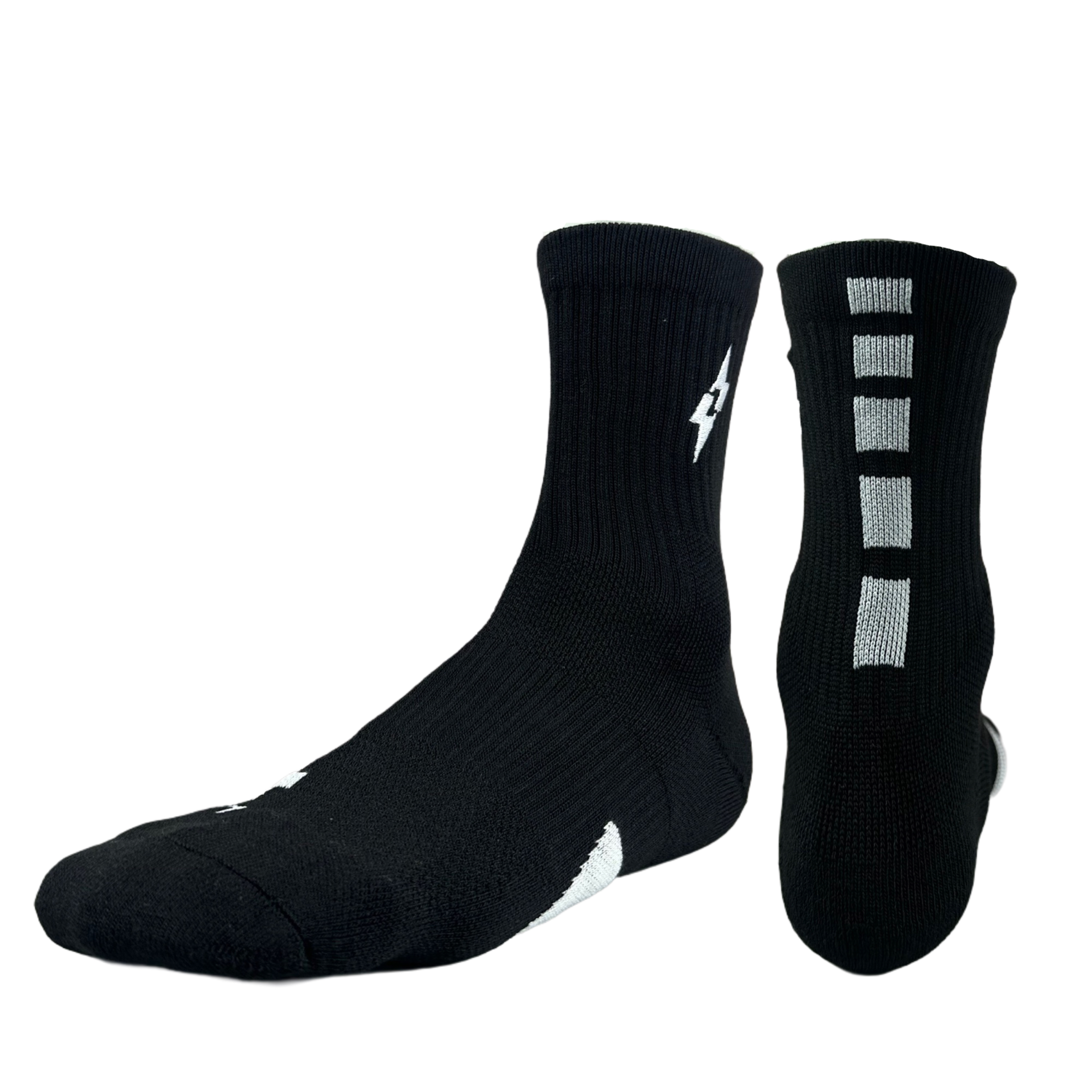 UZPO 19款黑色中帮篮球袜毛巾底加厚精英袜运动健身吸汗能量条