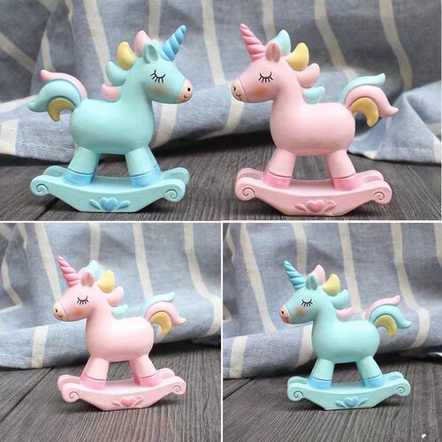 一件包邮独角兽蛋糕烘焙装饰小木马粉色小马生日摇摇木马儿童摆件