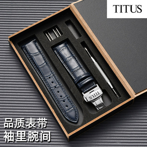 铁达时手表带男女TITUS真皮天长地久表带原装款头层牛皮表链16/20