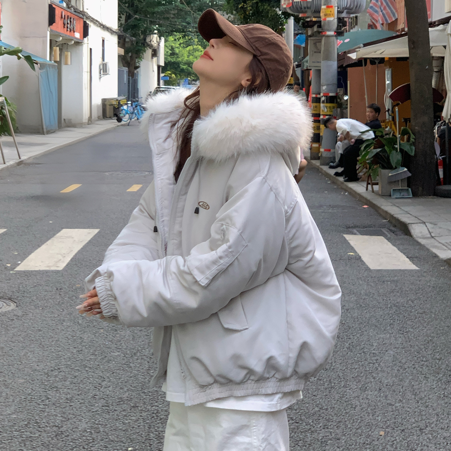 棉服女款冬季外套2025新款学生小个子宽松加厚保暖派克服棉衣棉袄