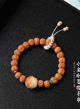 小金刚菩提手串莲间星落款手链菩提根莲花配件原创新中式饰品文玩