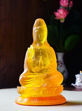 精品工艺水琉璃观音菩萨佛像家中供奉居家佛堂装饰工艺品摆件包邮
