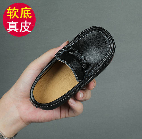 男童皮鞋英伦软底宝宝豆豆鞋周岁