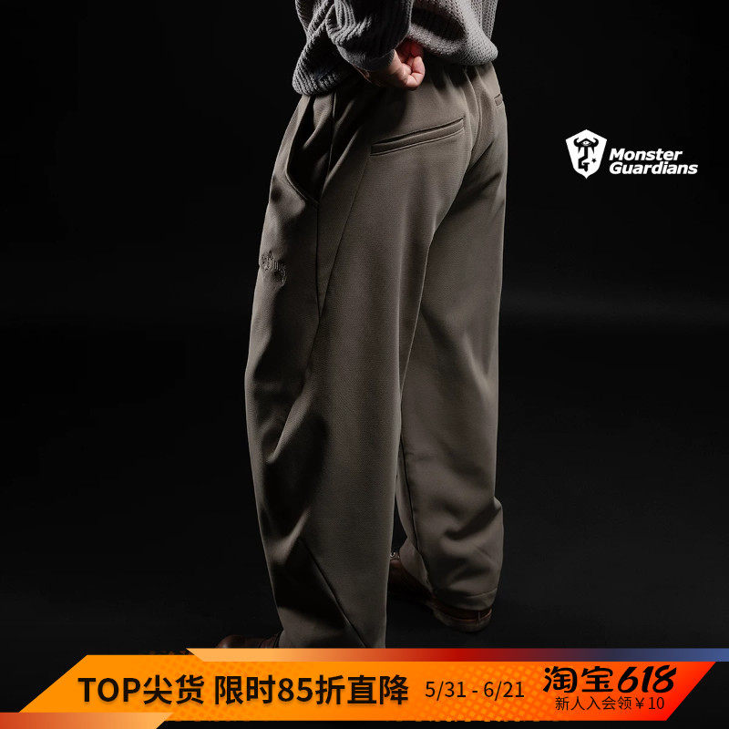 Monster Guardians勇士系列男子秋冬加绒弯刀裤运动休闲保暖长裤