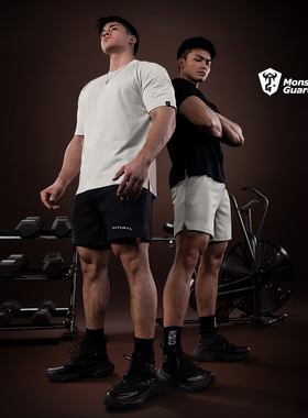 Monster Guardians N系列男子春夏运动跑步健身休闲四分短裤潮流