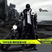 Monster 复古PU皮衣外套男情侣撞色机车服夹克潮秋 Guardians美式