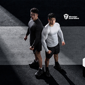 吸汗肌肉健身衣服 男抗菌训练跑步修身 Monster Guardians运动长袖