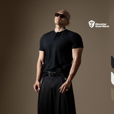 MSGD男子亨利领凉感休闲短袖