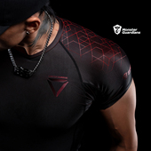 Monster 夏 Guardians男子5A抗菌运动训练紧身衣吸湿排汗高弹短袖