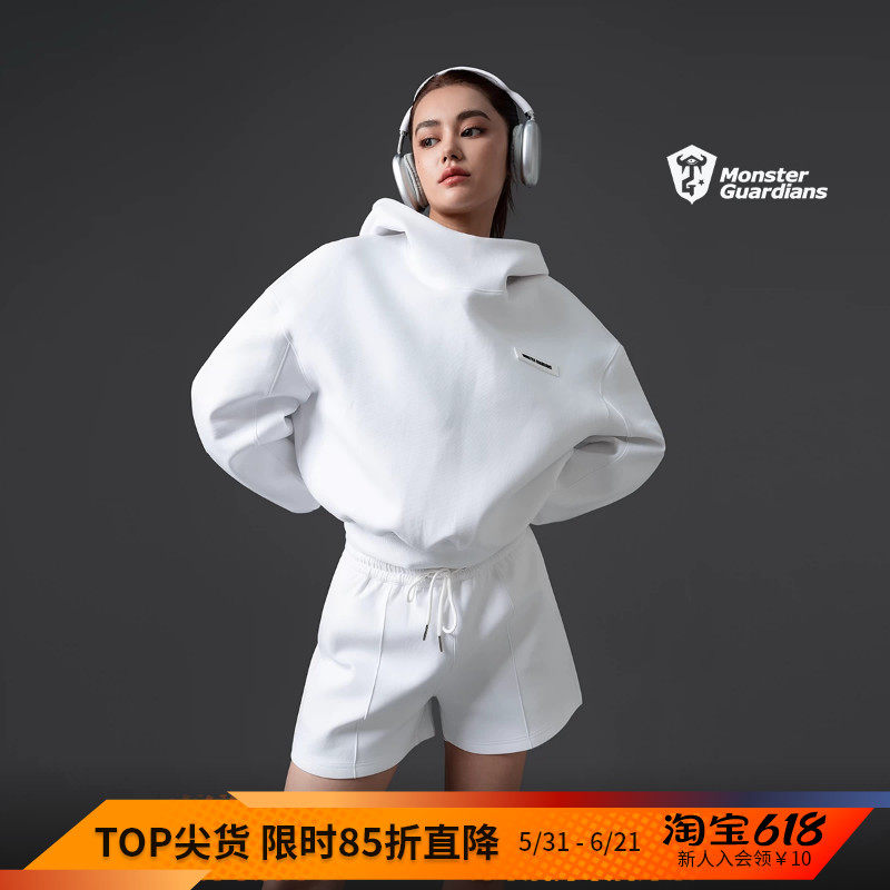 Monster Guardians未来感系列运动套装女连帽休闲短款卫衣短裤秋