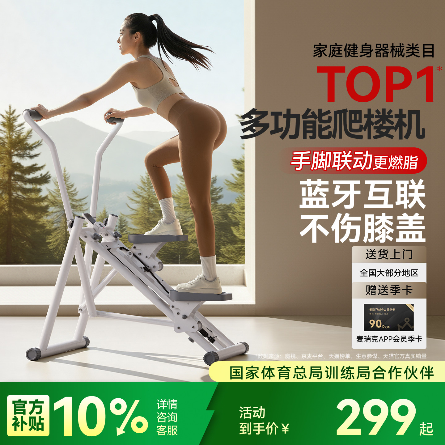 麦瑞克多功能爬楼机健身家用登山仪踏步小型运动器材瘦腰节日送礼