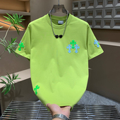 十字架高端高级百搭宽松T恤衫 2025夏季 短袖 刺绣潮牌个性 新款 男士