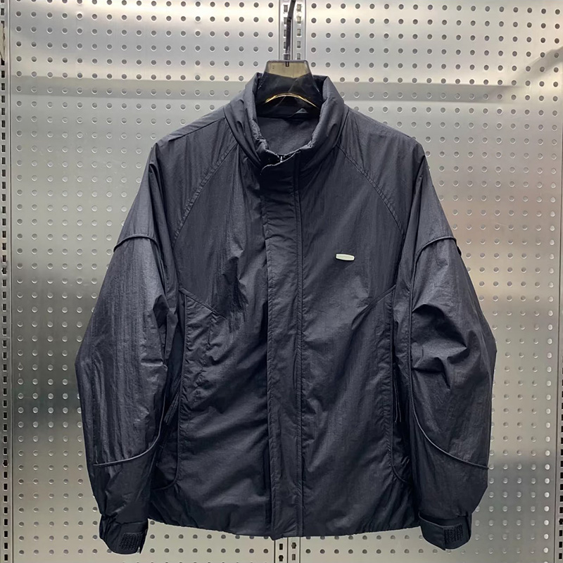 黑色男显瘦百搭潮流二棉立领夹克