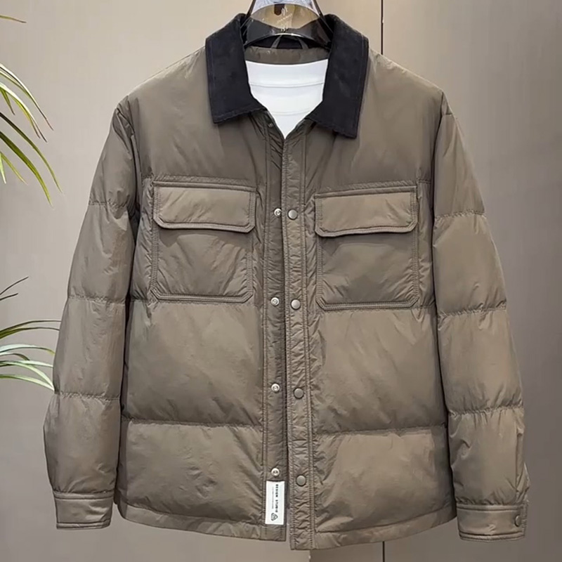 撞色翻领时尚百搭羽绒服短款