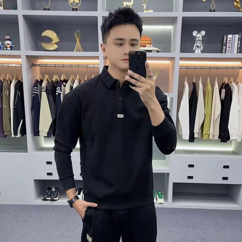 Polo潮牌秋季拼接长袖体恤卫衣