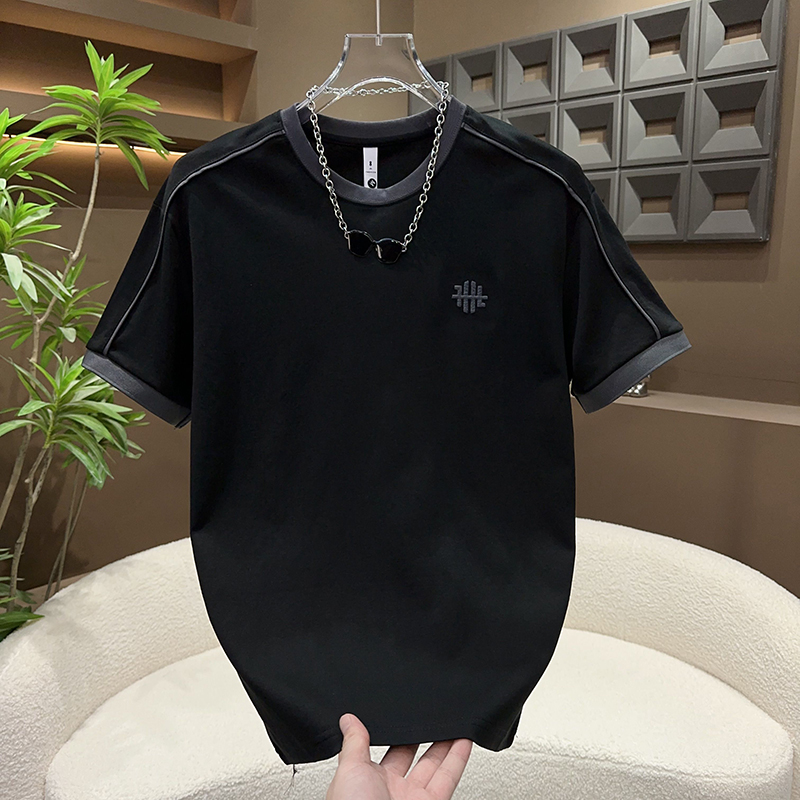 百搭青年宽松套头半袖透气T恤