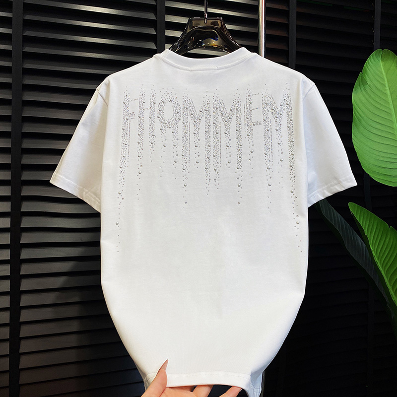 打底轻奢字母烫钻个性爆款T恤