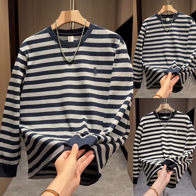 美式休闲潮流男士拼色圆领卫衣