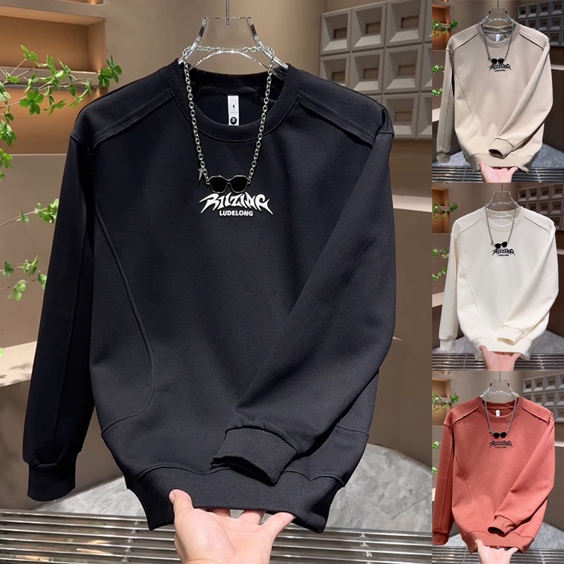 男士韩版字母印花圆领卫衣潮流