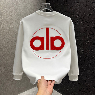 时尚 韩版 休闲百搭情侣衫 圆领卫衣男士 字母刺绣高级感打底T恤 新款