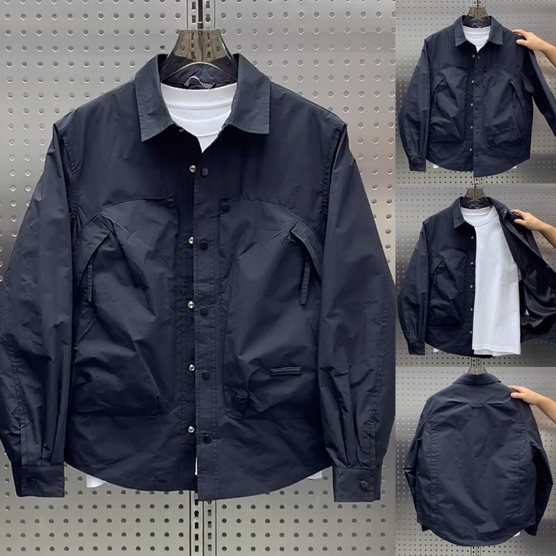 韩版简约翻领设计休闲夹克