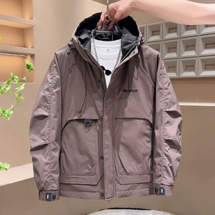 百搭连帽棉服外套夹棉厚款 2025冬季 时尚 男士 宽松保暖冲锋衣潮 新款