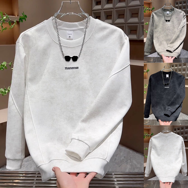 个性晕染绣标韩版气质打底卫衣