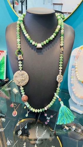 项链天然和田玉糖玉双面雕刻圆牌东陵玉盘珠原创设计多用链斜挎链