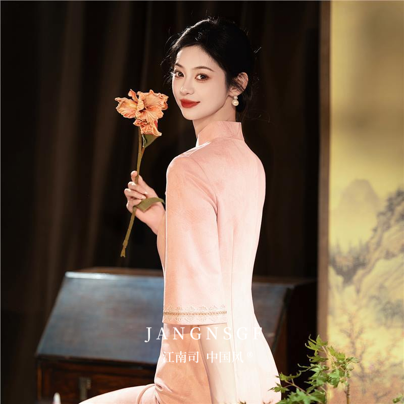 江南司造旗袍新中式粉色款