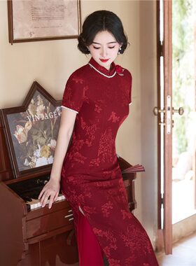 江南司造丨旗袍苏荷改良2026年新款女夏季参加婚礼婚宴连衣裙喜婆