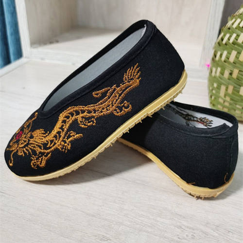 绣龙布鞋春夏秋季儿童布鞋男童中国风舞蹈鞋透气宝宝布鞋