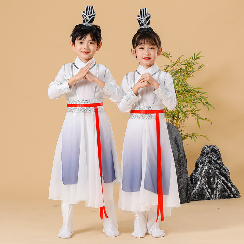 壮志少年行舞蹈服儿童国学汉服古典中国风少年志演出服扇子舞蹈服
