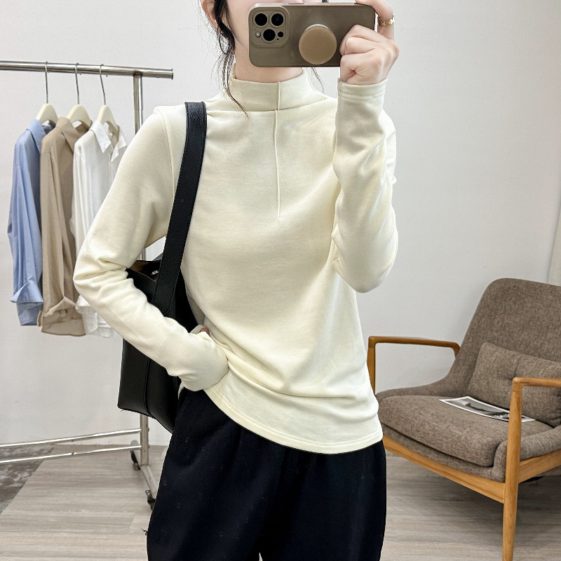 品牌折扣正品女装断码清仓特价不能退换灰色半高领打底衫女秋冬季