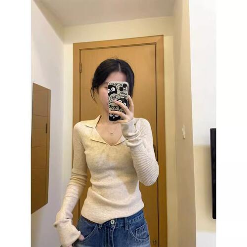 品牌折扣正品女装断码清仓特价不能退换olo领针织打底衫女秋季