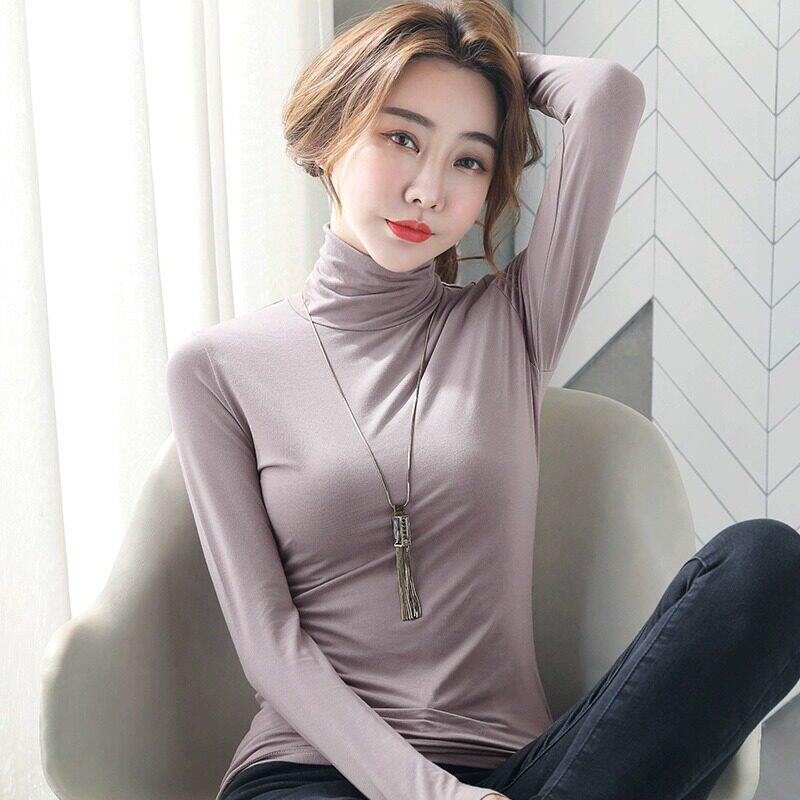品牌折扣正品女装断码清仓特价不能退换莫代尔高领打底衫女秋冬新