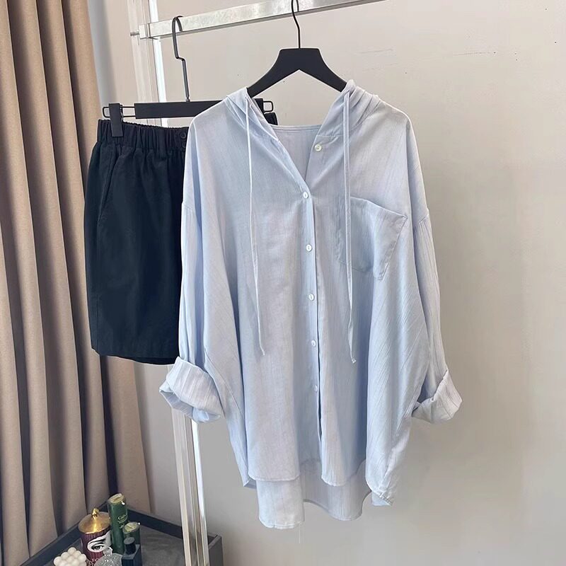 品牌折扣正品女装断码清仓特价不能退换韩版冰丝连帽防晒衬衫女夏