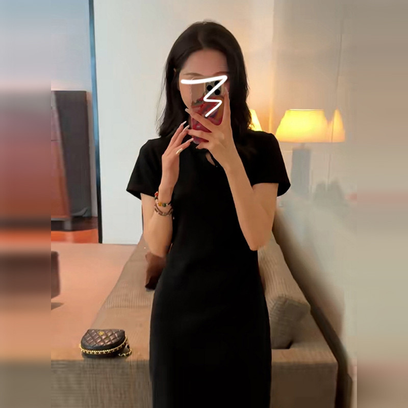 品牌折扣正品女装断码清仓特价不能退换新中式国风旗袍粉色连衣裙