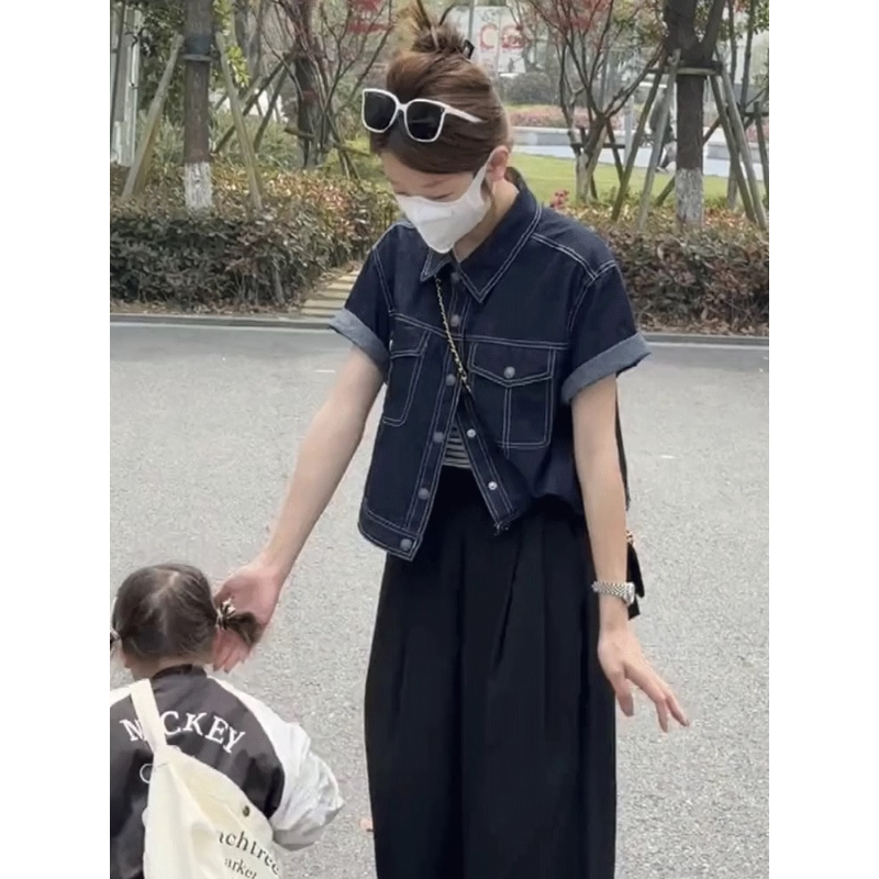 品牌折扣正品女装断码清仓特价不能退换短袖牛仔外套女夏季新款时