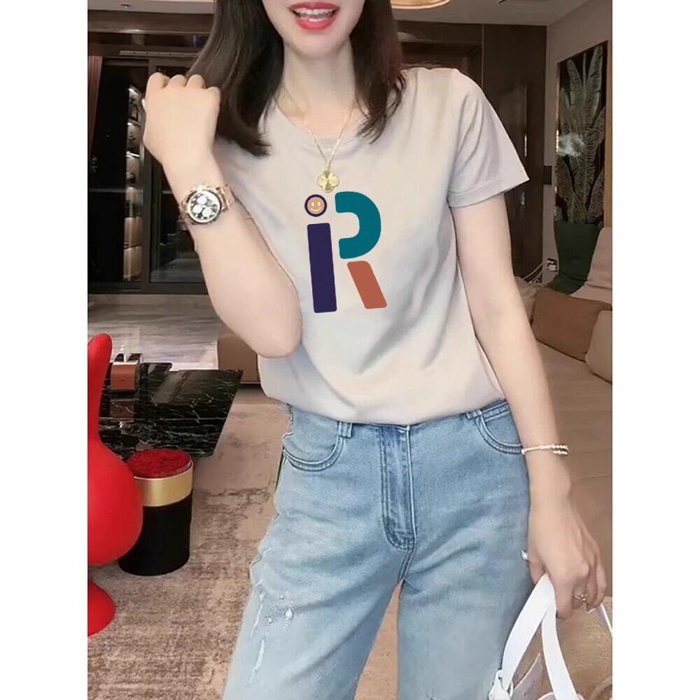 品牌折扣正品女装断码清仓特价不能退换高端大牌杏色正肩短袖T恤